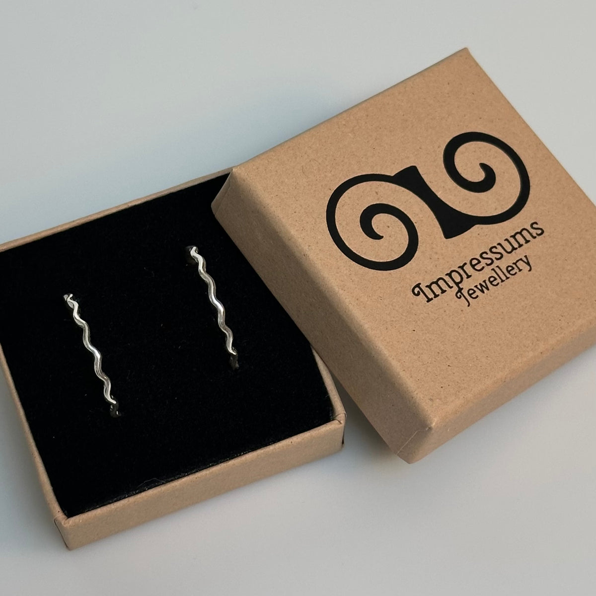 Wavy Sterling Silver Hoop Earrings | Handmade Recycled Silver Open Hoops