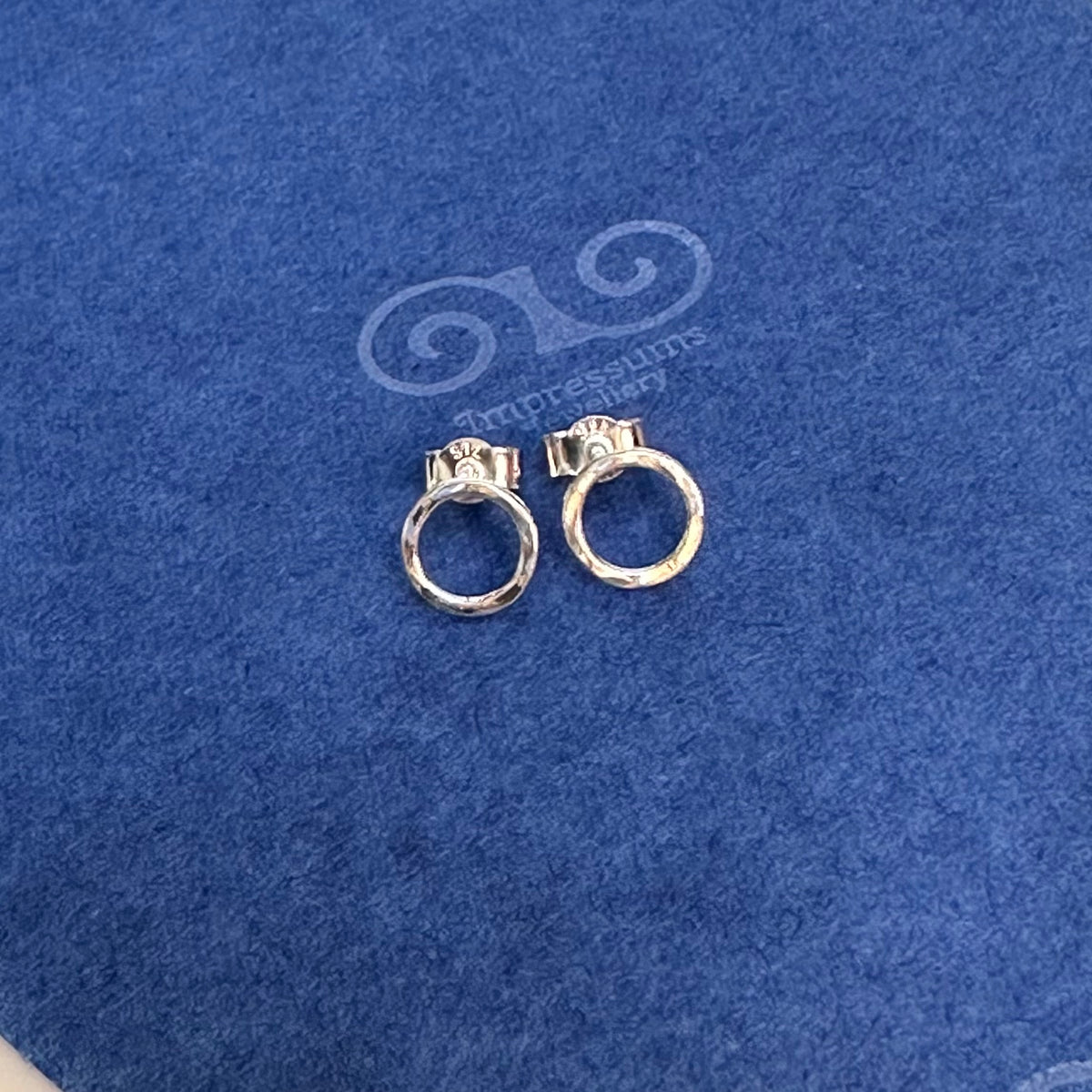 Hammered Silver Circle Stud Earrings