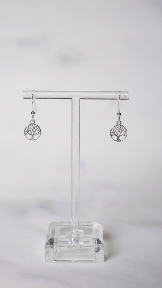 Sterling Silver Tree of Life Dangly Earrings