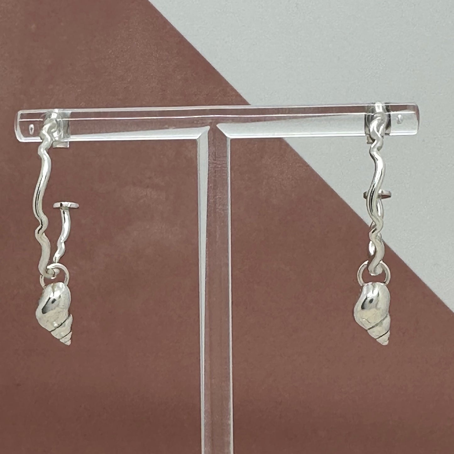 Silver Wave Charm Hoop Earrings, Sterling Silver