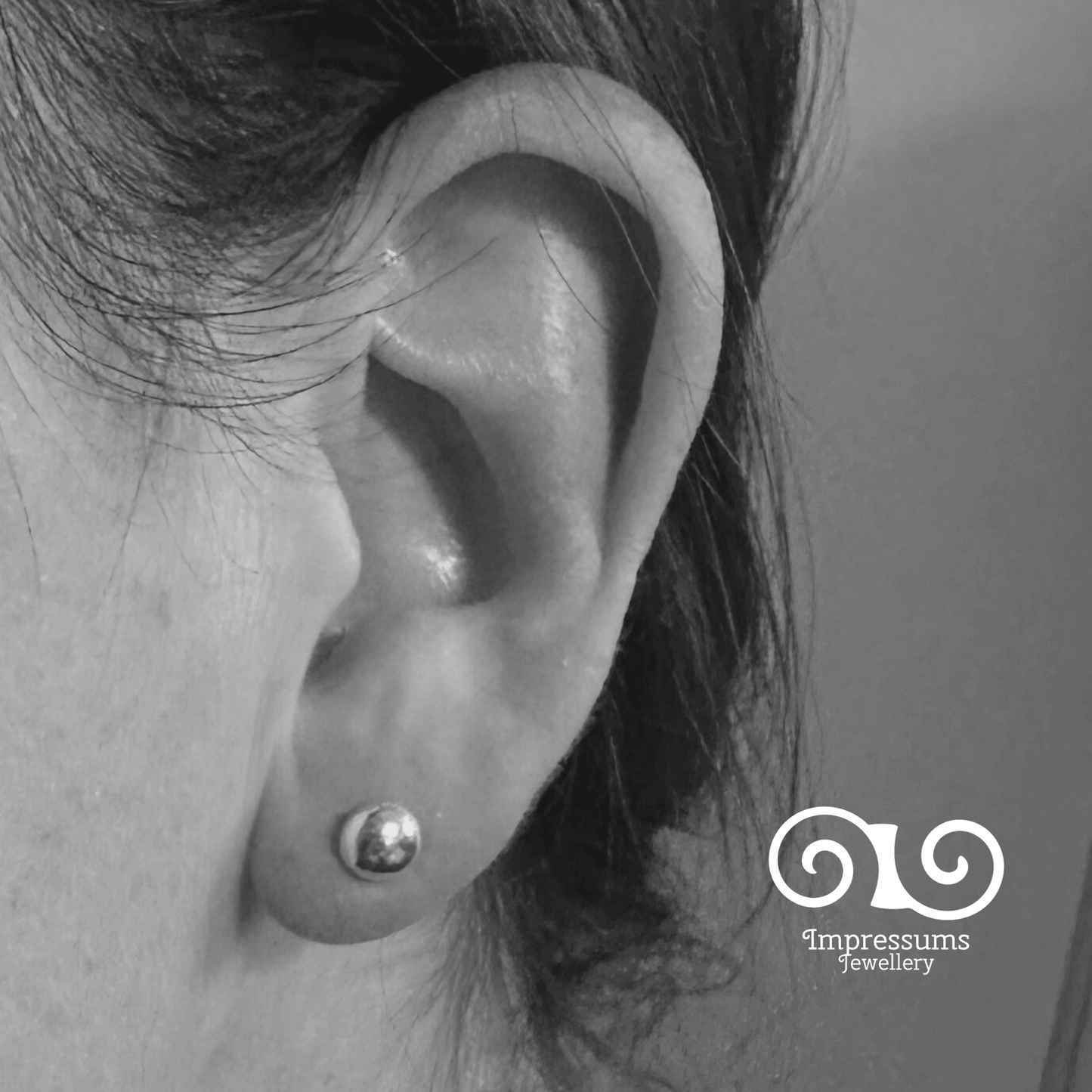 Recycled Sterling Silver “Pebble” Studs