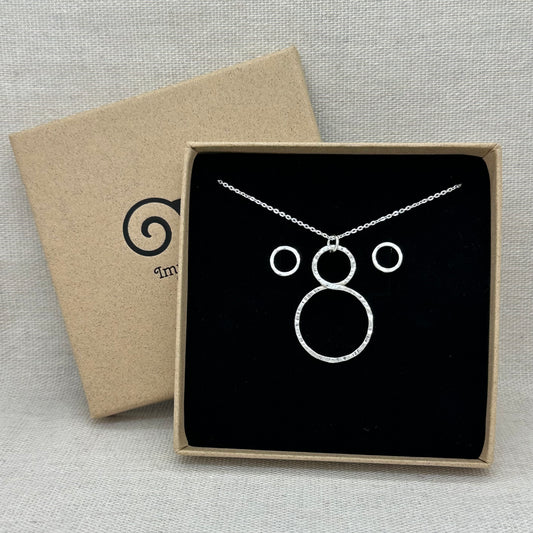 Sterling Silver Infinity Pendant and Hammered Stud Gift Set