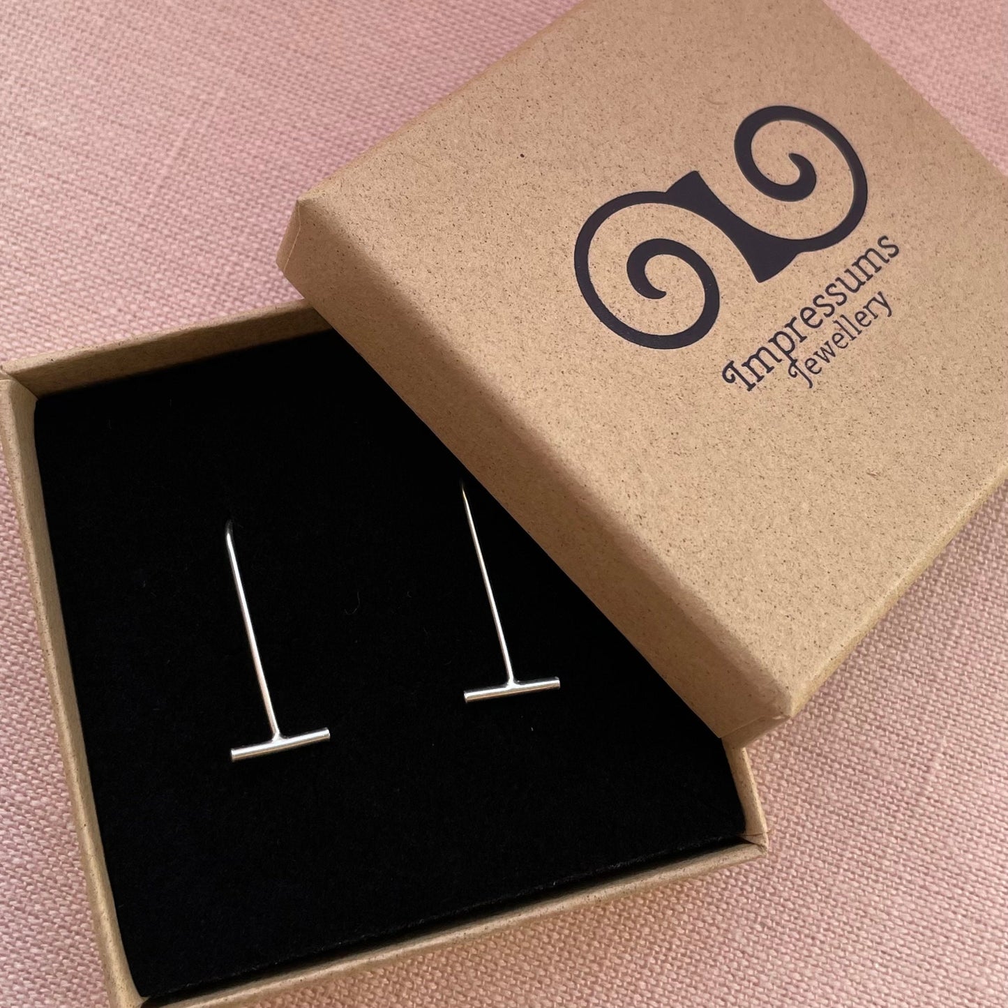 Sterling Silver Bar Threader Earrings, made with Recycled Silver
