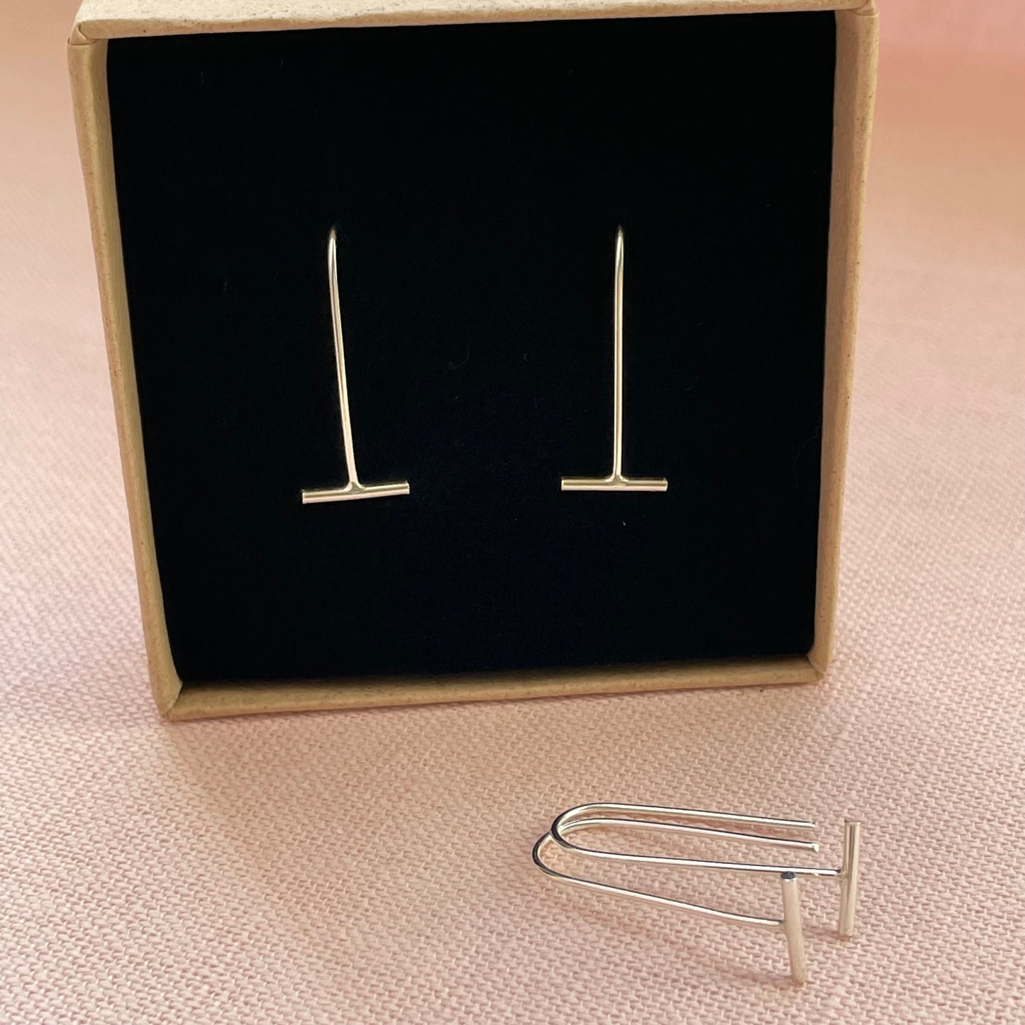 Sterling Silver Bar Threader Earrings, made with Recycled Silver