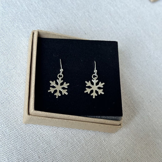 Dangly Sterling Silver Snowflake Earrings