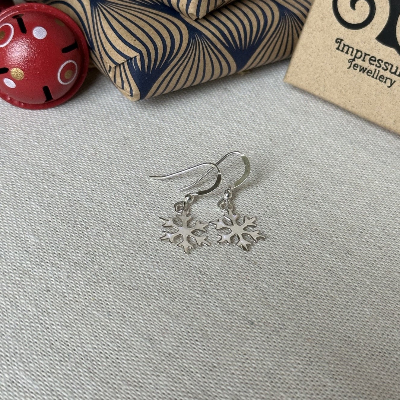 Dangly Sterling Silver Snowflake Earrings