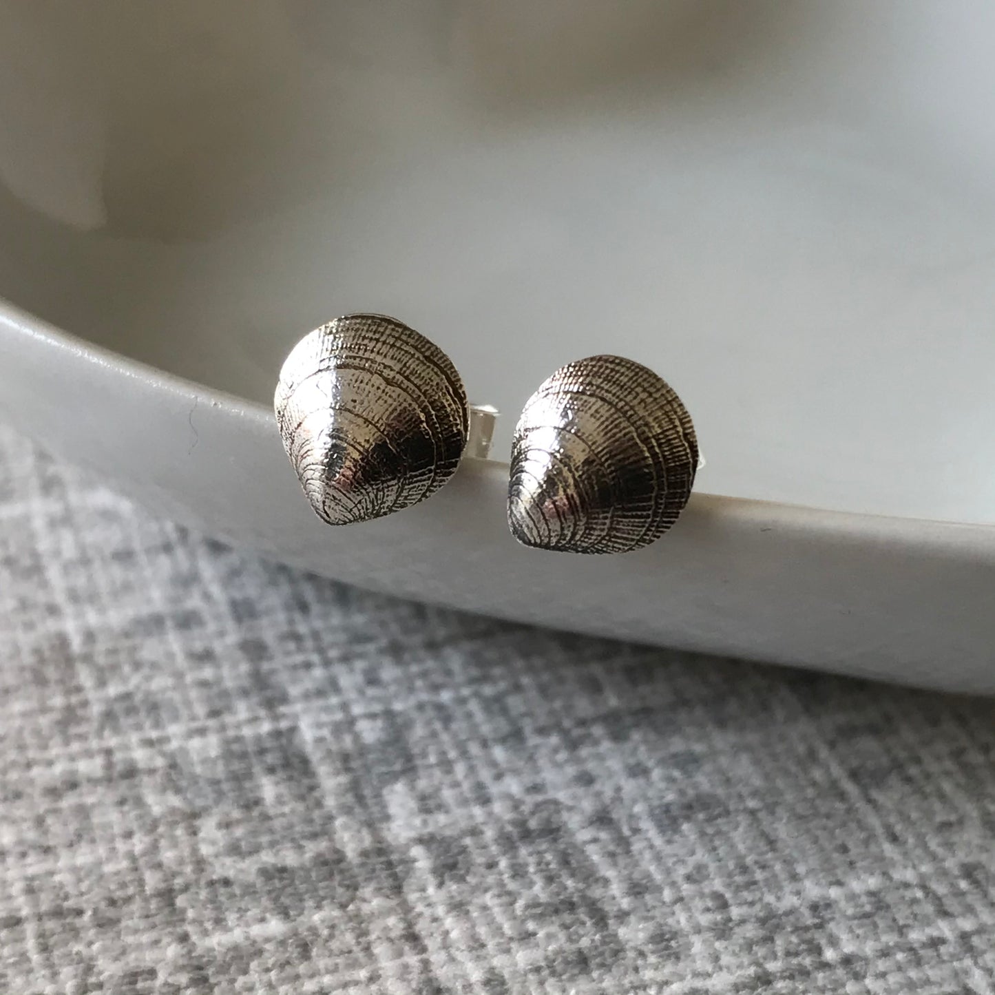 Mini Silver Sea Shell Studs