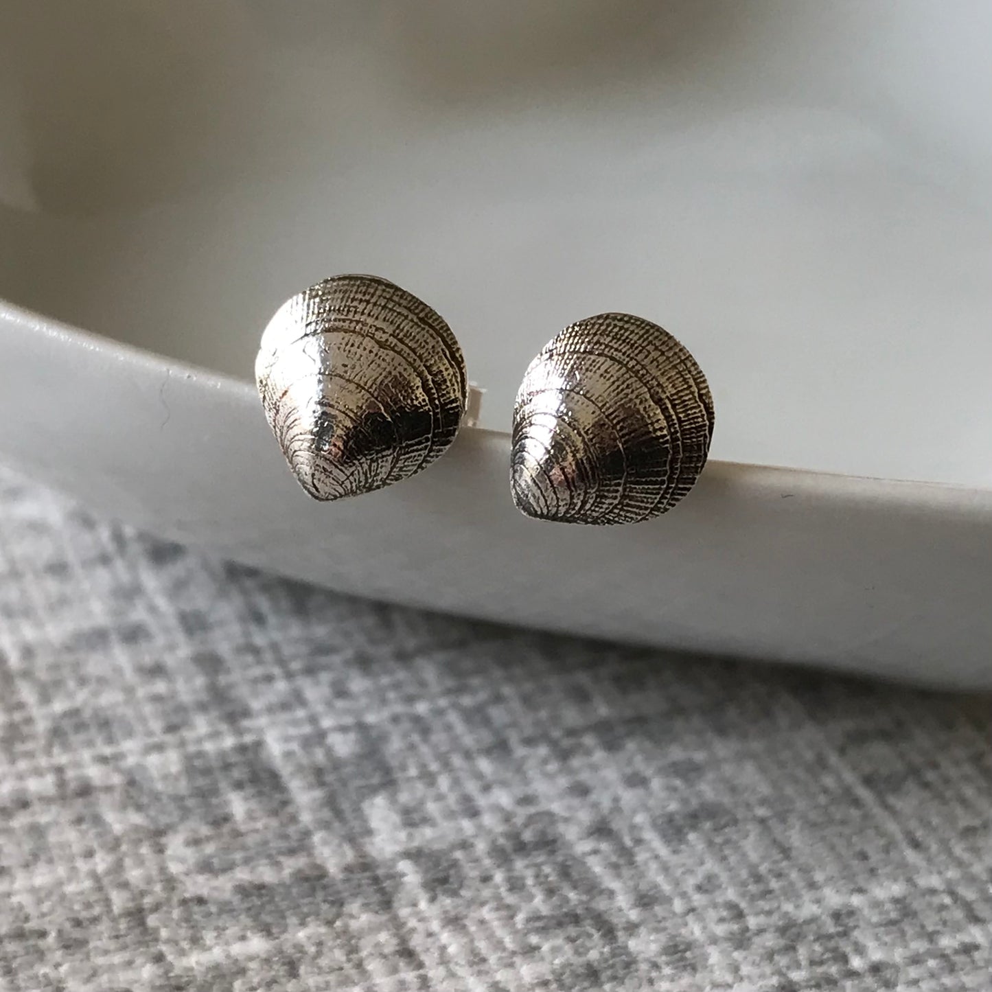 Mini Silver Sea Shell Studs