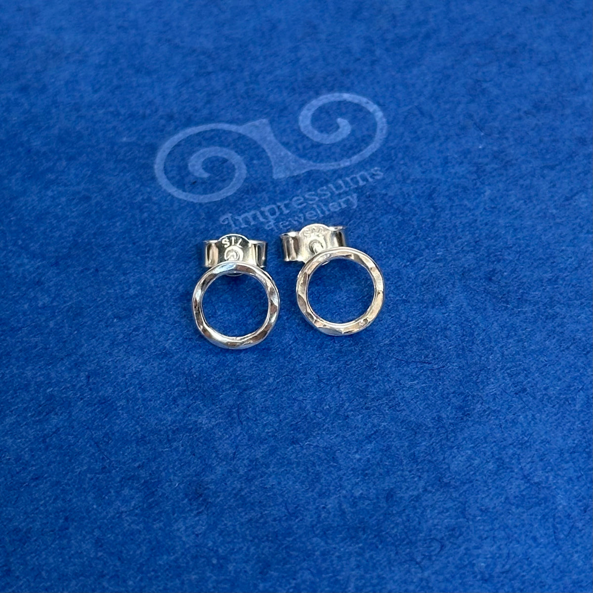 Hammered Silver Circle Stud Earrings