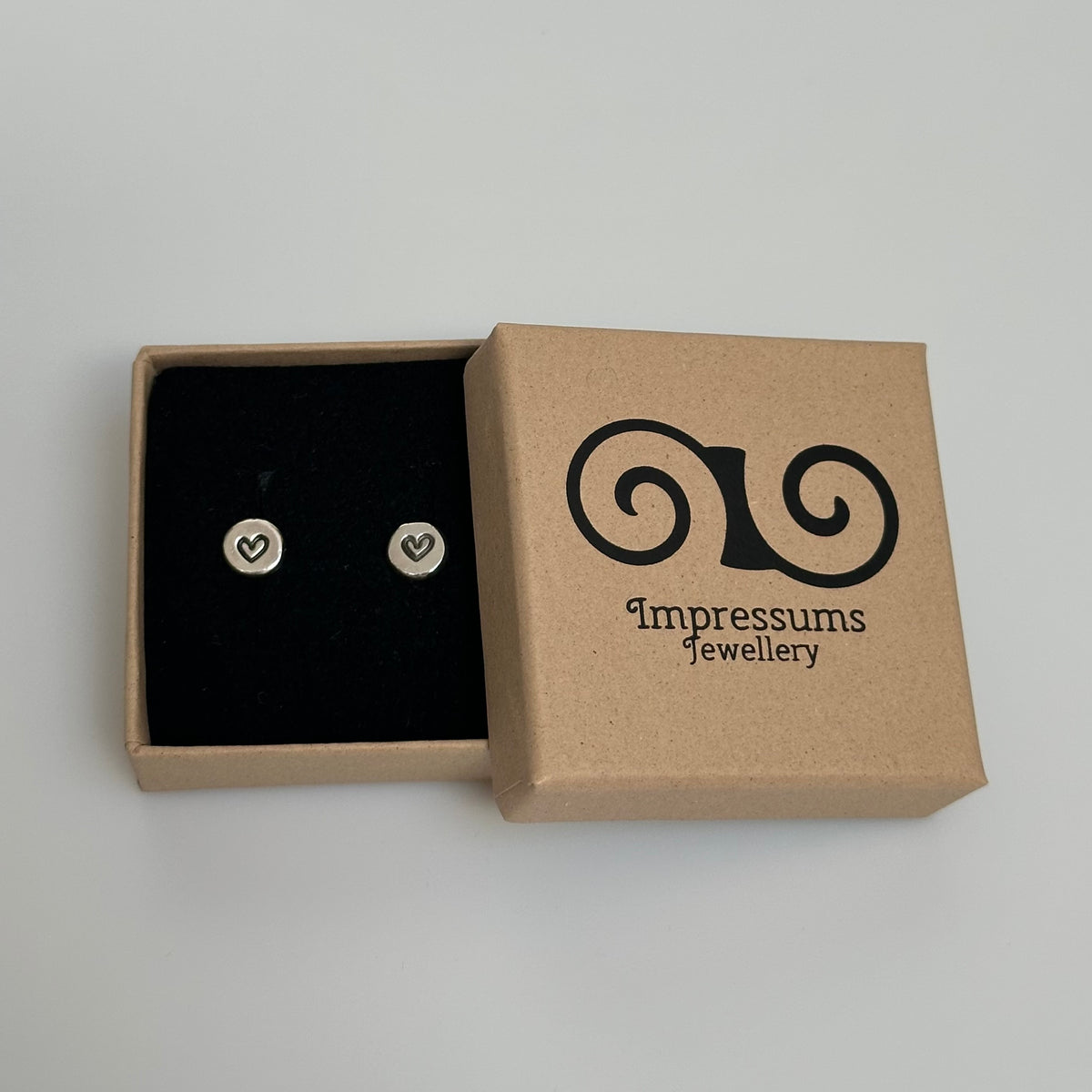 Handcrafted Recycled Sterling Silver Sweetheart Studs
