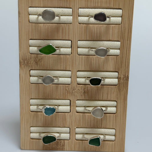 Sea Glass Rings - Sterling Silver