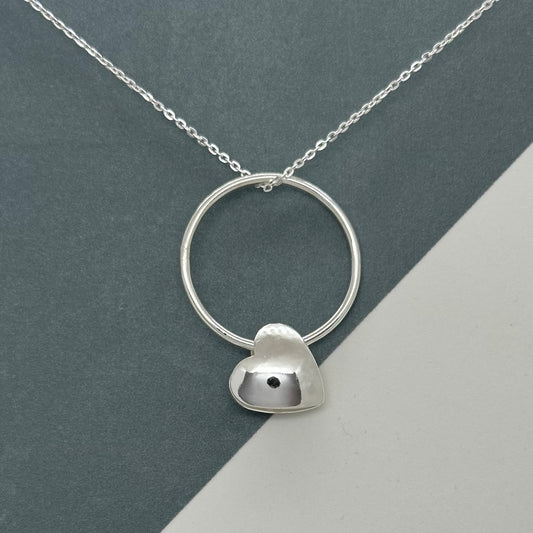 3D Sterling Silver Heart Pendant