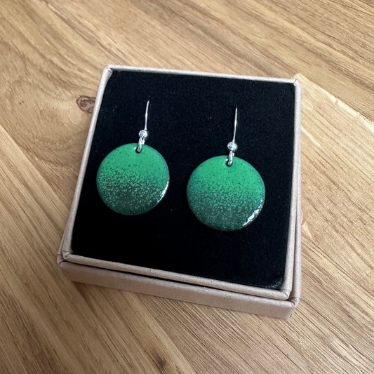Enamelled “Spring Greens” Gradient Earrings