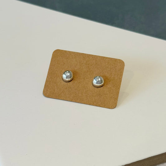 Recycled Sterling Silver “Pebble” Studs