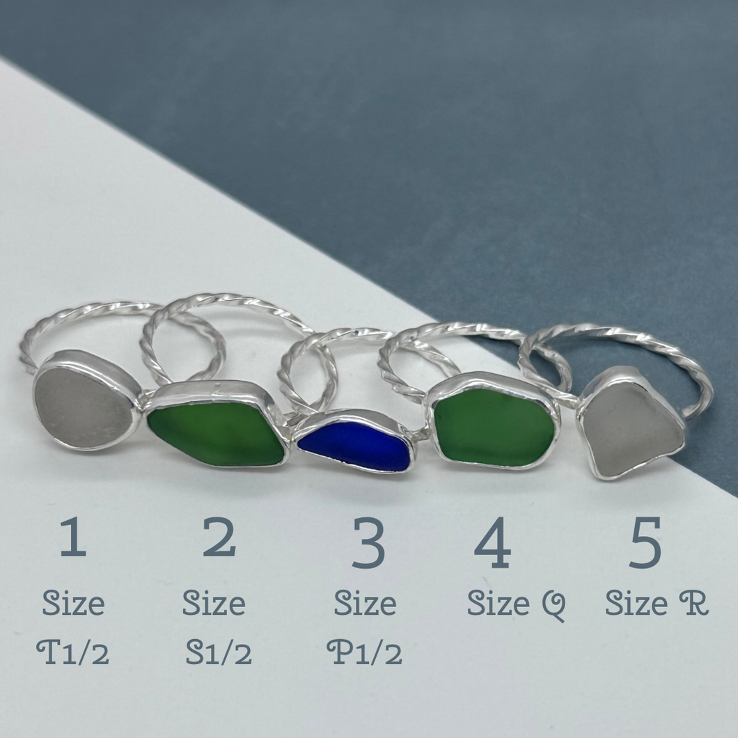 Sea Glass Sterling Silver Ring