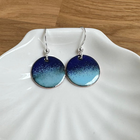 Enamelled "Into the Blue" Gradient Earrings