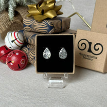 Load image into Gallery viewer, Solid Silver Teardrop Studs with Hammered Texture
