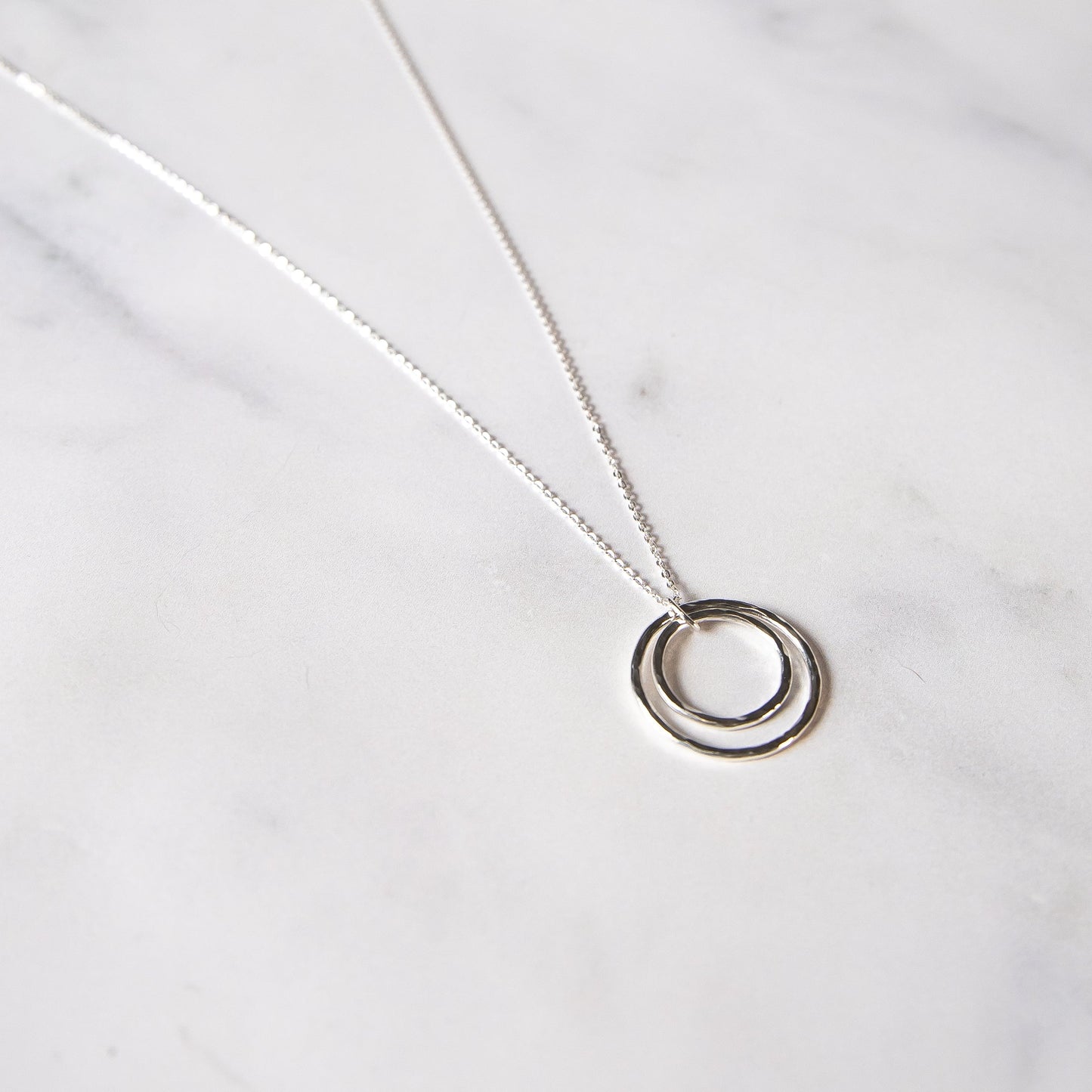 Handmade Sterling Silver Double Circle Pendant – Thoughtful Jewellery Gift