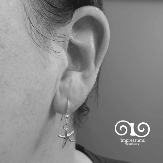 Handmade Sterling Silver Starfish Earrings | Unique Gift for Her | Recycled Sterling Silver