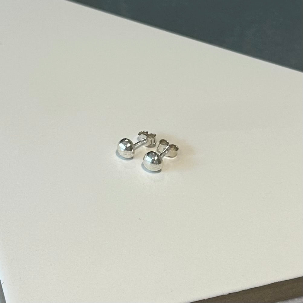 Recycled Sterling Silver “Pebble” Studs