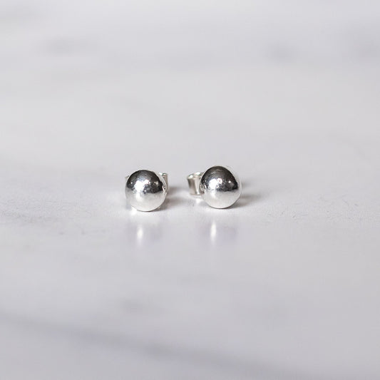 Recycled Sterling Silver “Pebble” Studs