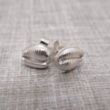 Load image into Gallery viewer, Fine Silver Cowrie Shell Studs
