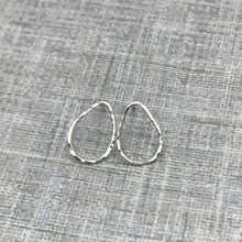 Load image into Gallery viewer, Hammered Silver Teardrop Stud Earrings
