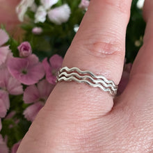 Load image into Gallery viewer, Silver Wave Stacking Rings
