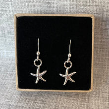 Load image into Gallery viewer, Silver Starfish Dangly Earrings
