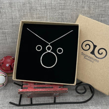 Load image into Gallery viewer, Sterling Silver Gift Set -  Textured Infinity Pendant and Hammered Circle Studs
