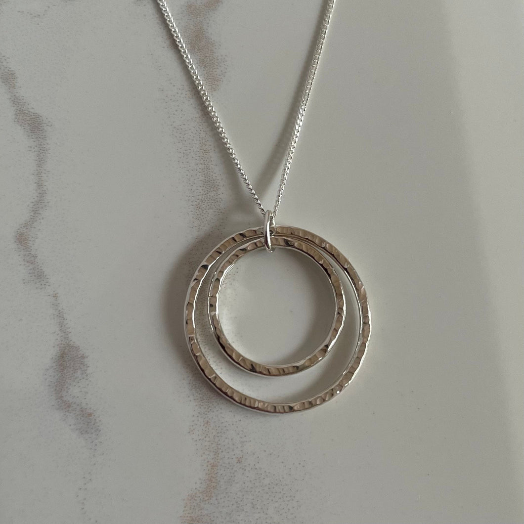 Sterling Silver Textured Circle Pendant