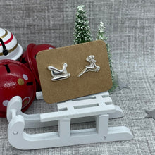 Load image into Gallery viewer, Silver Santa and Reindeer Earrings
