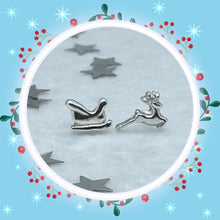 Load image into Gallery viewer, Silver Santa and Reindeer Earrings
