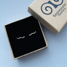 Load image into Gallery viewer, Silver Squiggle Stud Earrings
