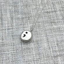 Load image into Gallery viewer, Sterling Silver Semi-Colon “Pebble” Necklace ;
