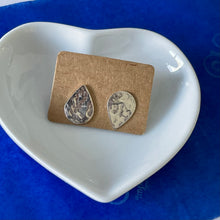 Load image into Gallery viewer, Solid Silver Mismatched Teardrop Studs with Hammered Texture
