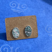 Load image into Gallery viewer, Solid Silver Oval Studs with Hammered Texture
