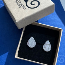 Load image into Gallery viewer, Solid Silver Teardrop Studs with Hammered Texture
