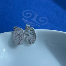 Load image into Gallery viewer, Solid Silver Oval Studs with Hammered Texture
