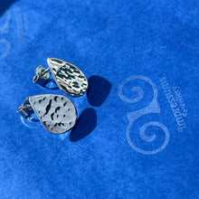 Load image into Gallery viewer, Solid Silver Teardrop Studs with Hammered Texture
