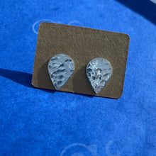 Load image into Gallery viewer, Solid Silver Upside Down Teardrop Studs with Hammered Texture
