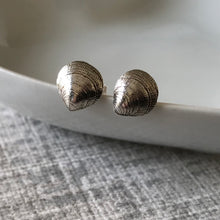 Load image into Gallery viewer, Mini Silver Sea Shell Studs
