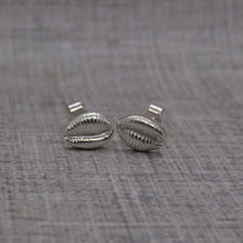 Load image into Gallery viewer, Fine Silver Cowrie Shell Studs
