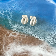 Load image into Gallery viewer, Fine Silver Cowrie Shell Studs
